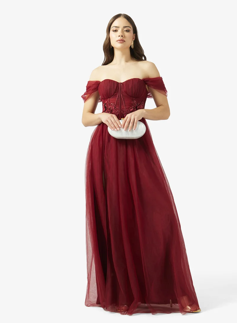 Ginger Boutique  Sweetheart Neckline Tulle A Line Gown for Women | Best Price UAE